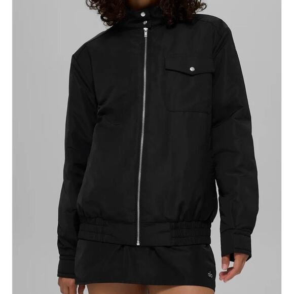 ALO Yoga | Jackets & Coats | Alo Yoga Work It Bomber In Black 